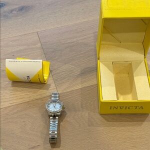 Invicta Silver Watch with Yellow Box